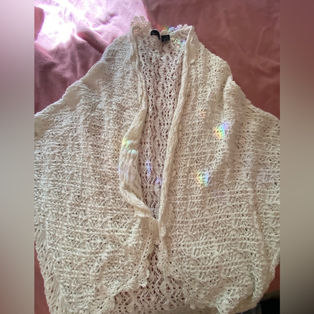 Moda International Ivory Crochet Blouse